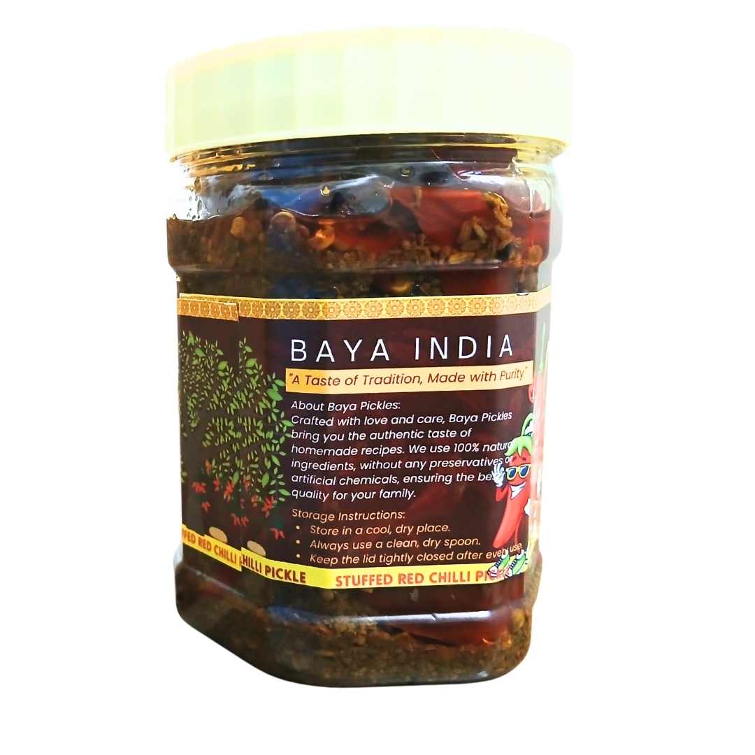Stuffed Red Chilli Pickle (Lal Bharwa Mirchi Achar)