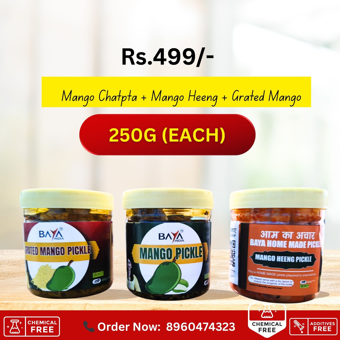 Mango Pickle Combo β 3-in-1 Delight (250g each)