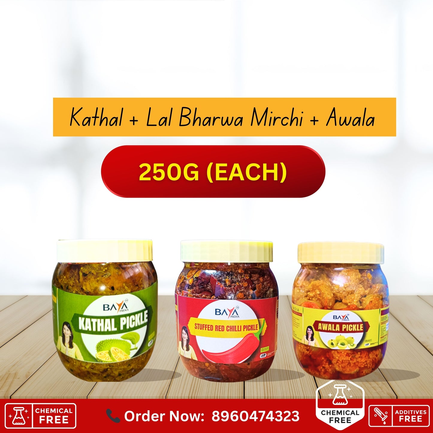 Kathal + Lal Bharwa Mirchi + Awala (250g each)