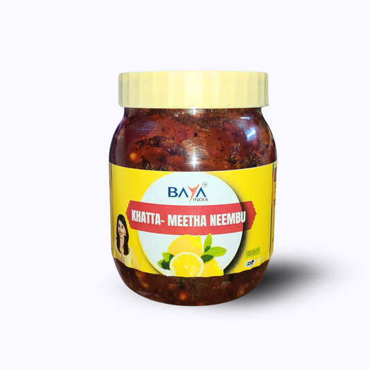 🍋 The Perfect Balance: Baya India's Traditional Homemade Khatta Meetha Lemon Pickle