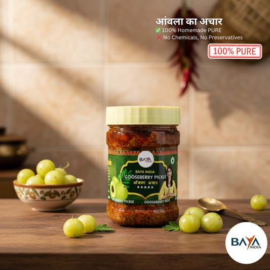 🟢 The Tangy Vitality: Why Baya India’s Amla Pickle in Mustard Oil is the Ultimate Daily Superfood! ✨