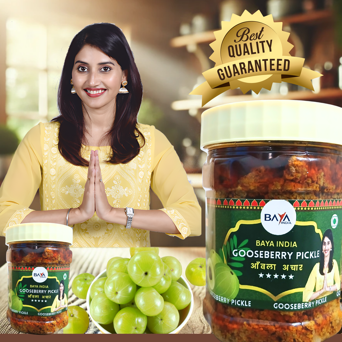 🍊 The Golden Berry of Health: Discover Baya India's Tangy Homemade Amla Pickle