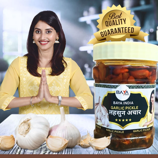 🧄 The Bold & Aromatic: Baya India's Traditional Homemade Garlic Pickle (Lahsun Achar)