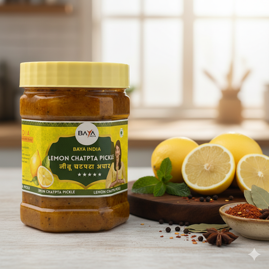 🌶️ Tangy Fire & Zest: Baya India's Traditional Homemade Chatpata Lemon Pickle