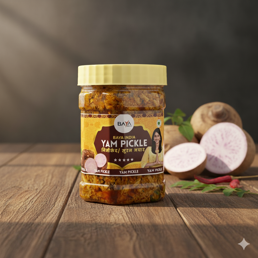 🍠 The Earthy Delight: Discover Baya India's Traditional Homemade Jimikand (Yam) Pickle
