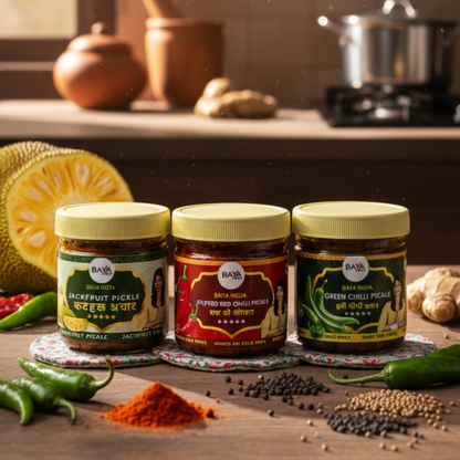 Kathal + Lal Bharwa Mirchi + Hari Mirchi (250g each)