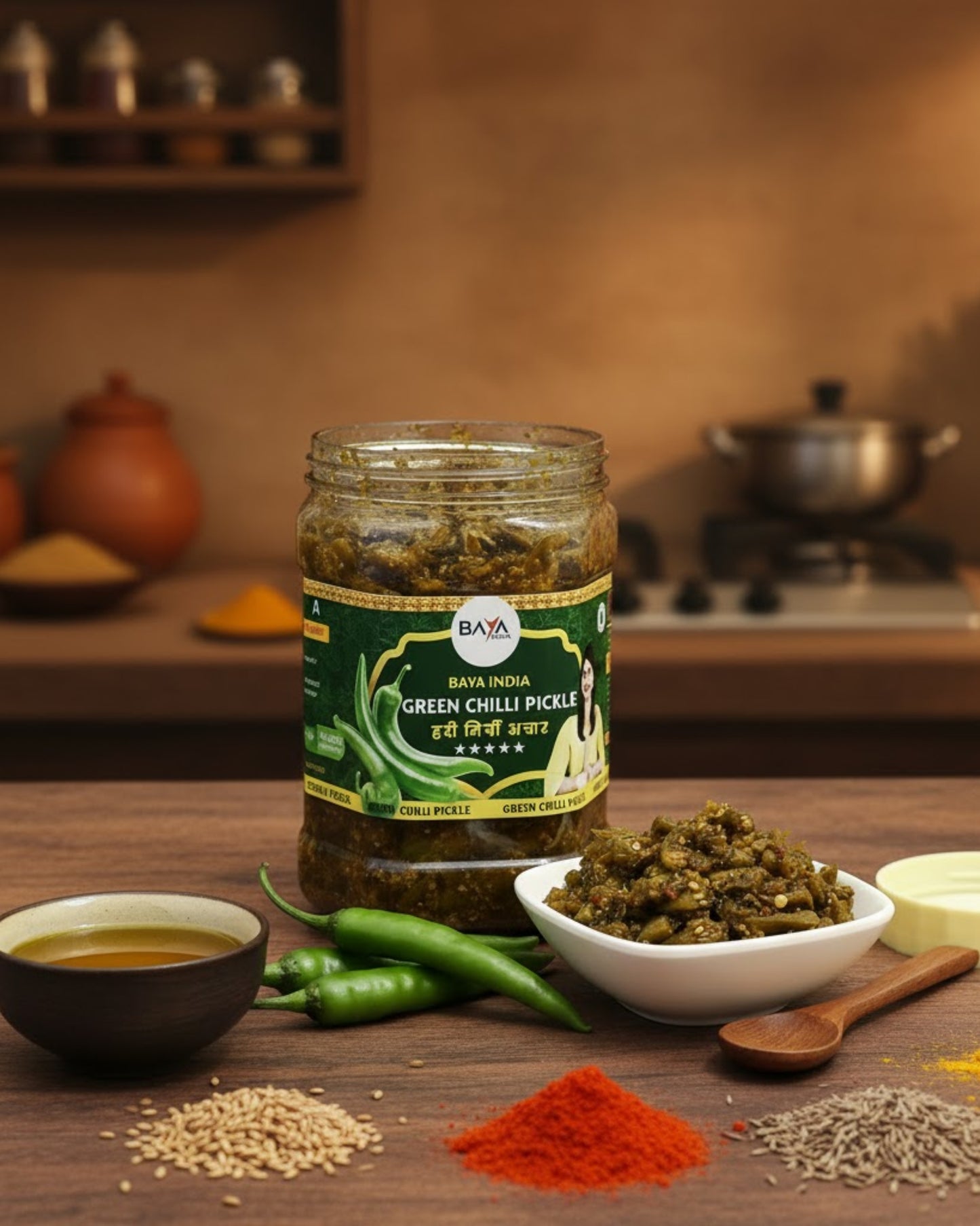 Green Chilli Pickle (हरी मिर्ची का अचार)