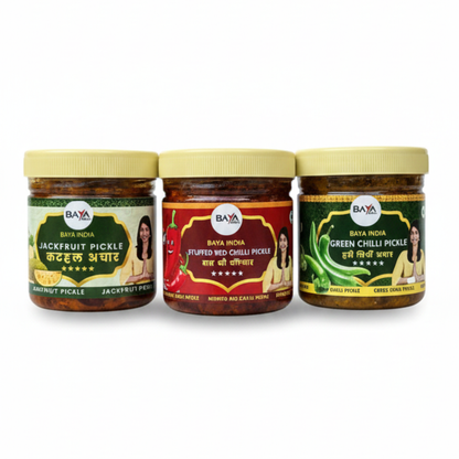 Kathal + Lal Bharwa Mirchi + Hari Mirchi (250g each)