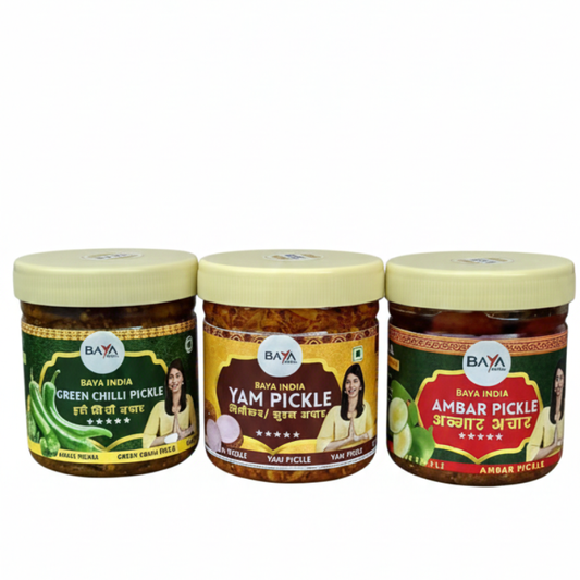 COMBO OF THREE | Green chilli , Yam ( suran) , Ambar