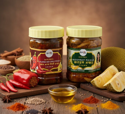 Lal Bharwa Mirchi + Kathal Pickle Combo – 400g Each (Just ₹599)