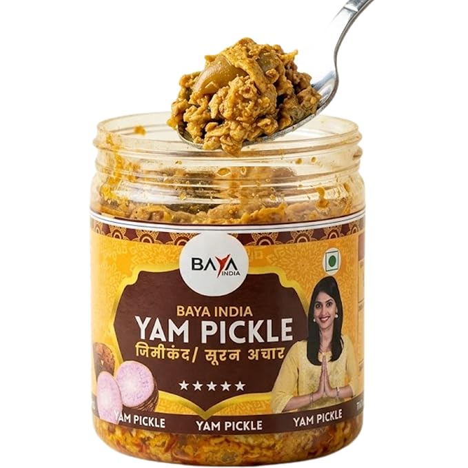 Grated Yam Pickle Suran ka Achar mixed with garlic & Green Chilli Homemade