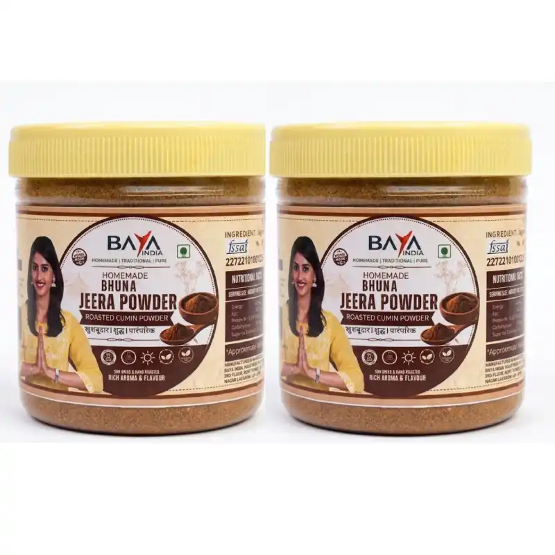 Premium Bhuna Jeera Powder (100g) | Stone Ground & Natural Roasted Cumin | Ideal for Raita, Chaat & Lassi | (Pack of 2)