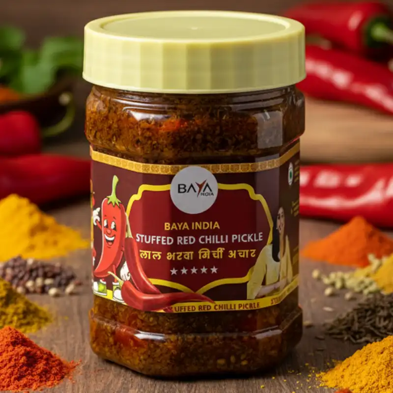 Lal Mirch Bharua Achar Stuffed Red Chilli Pickle